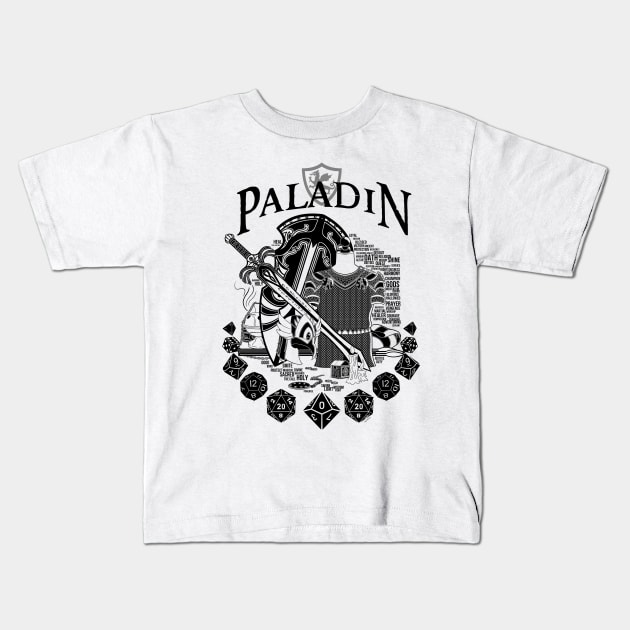 RPG Class Series: Paladin - Black Text Kids T-Shirt by Milmino